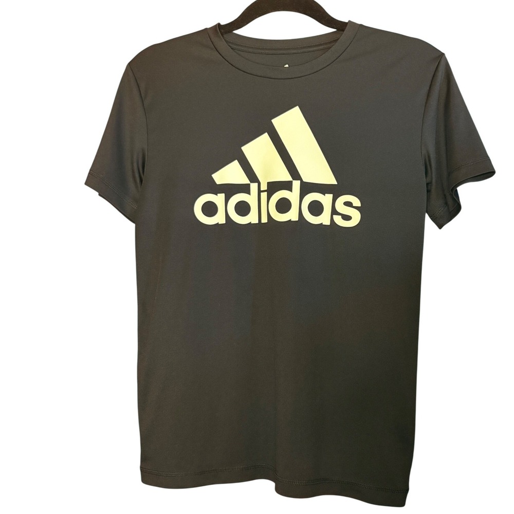 Adidas Primegreen Aeroready T Shirt Kids Size M 10 12 Black Logo Athletic